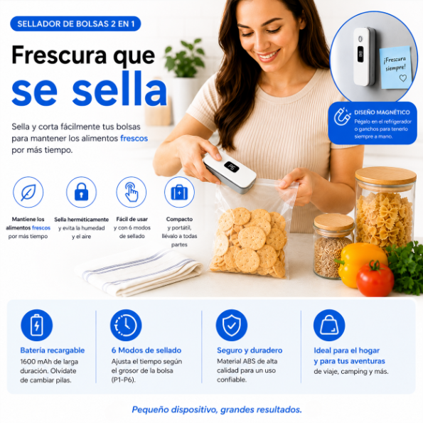 Sellador de bolsas 2 en 1
